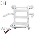 Ajudas técnicas :: Fabricados em PVC flexÃ­vel :: Assento chuveiro suspenso com apoios de braços